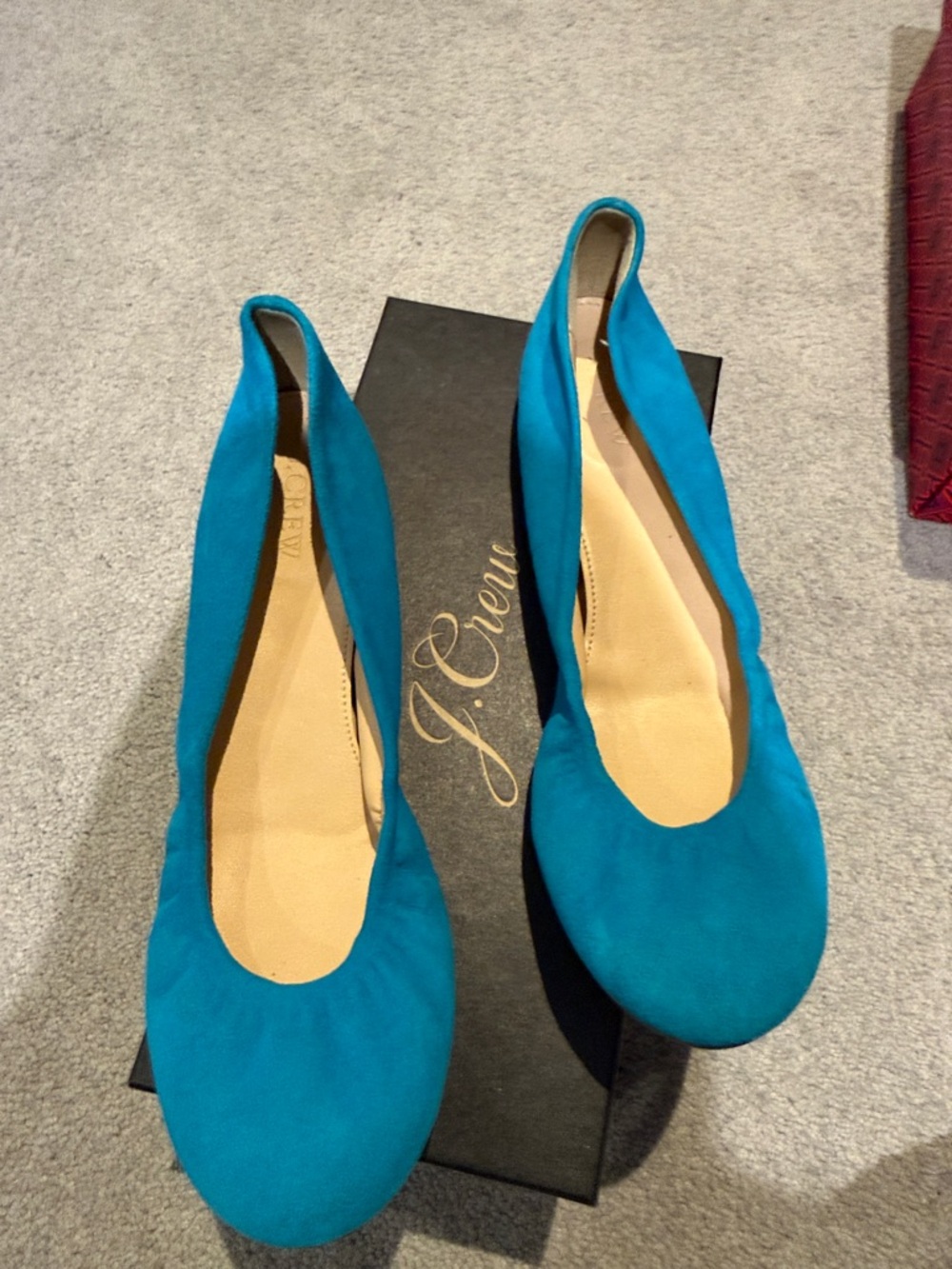 J. Crew Teal Suede Ballet Flats